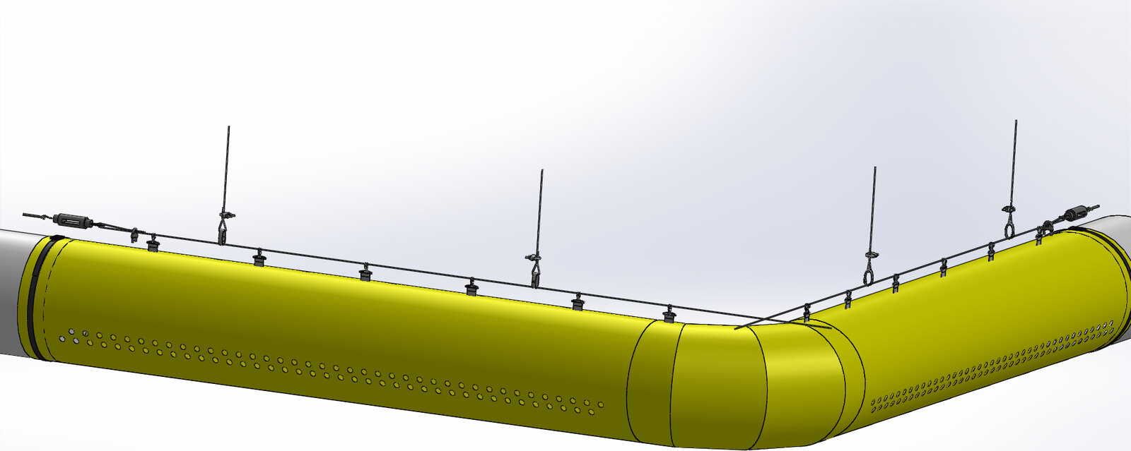 A fabric duct elbow fitting